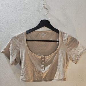 Skims Fits Everybody Henley Crop Top